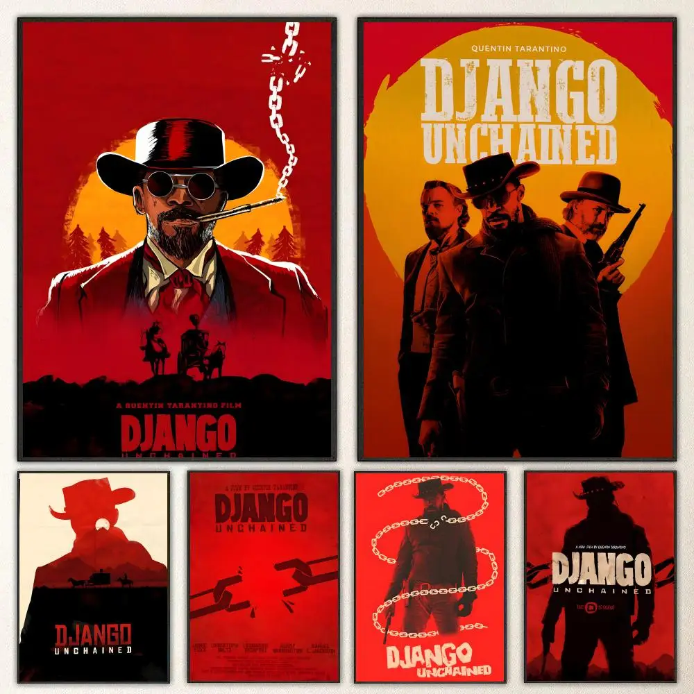Movie Django Unchained Poster High-definition  poster stickers, suitable for bedroom, living room, home decoration