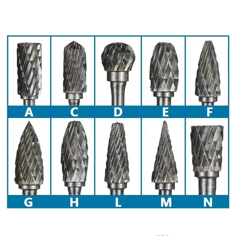 XCAN Double Cut Rotary Burrs 3x6mm Tungsten Carbide Rotary File Milling Cutter for Dremel Rotary Tools