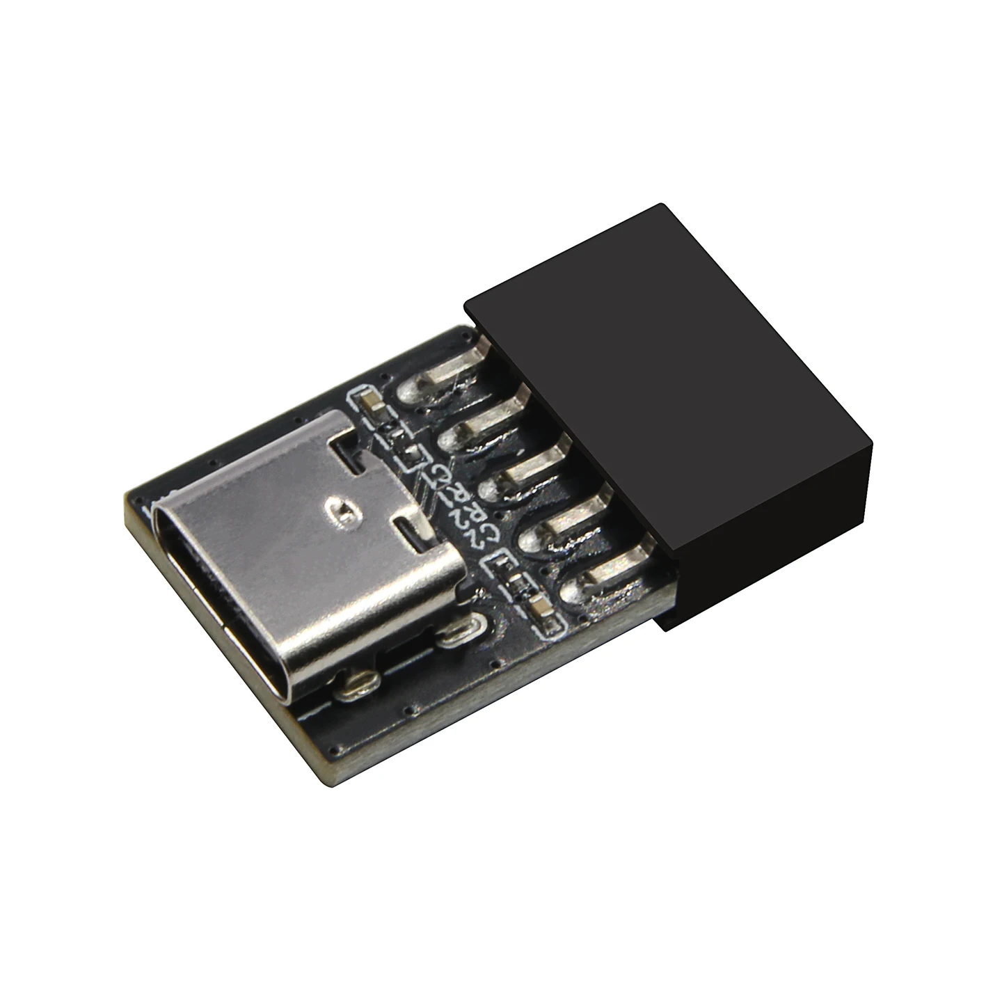 USB 2.0 9/10Pin Internal Motherboard Connector Header to USB-C Adapter Riser Card USB2.0 9Pin to Type C Converter for Desktop PC