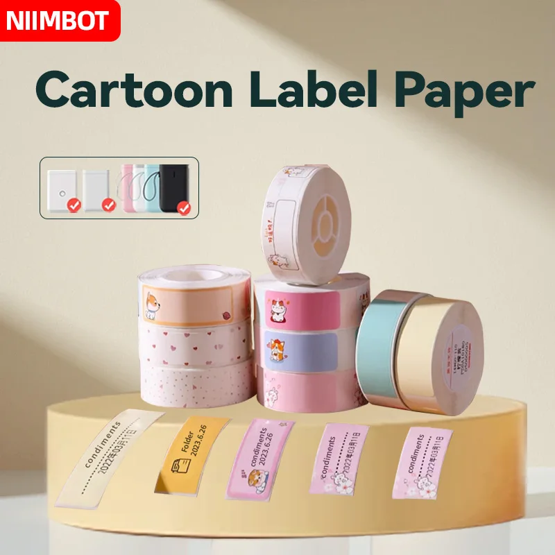 Niimbot D101 D11 D110 Color Cartoon Intelligent Portable Label Printer Thermal Label Waterproof Machine Quick Printing Home Offi