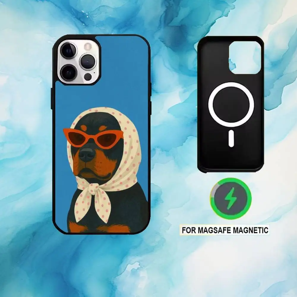 حافظة هاتف Doggo العصرية لهاتف iPhone17,16,15,14,13,12,11 Plus، Pro Max Magnetic للشحن اللاسلكي Magsafe