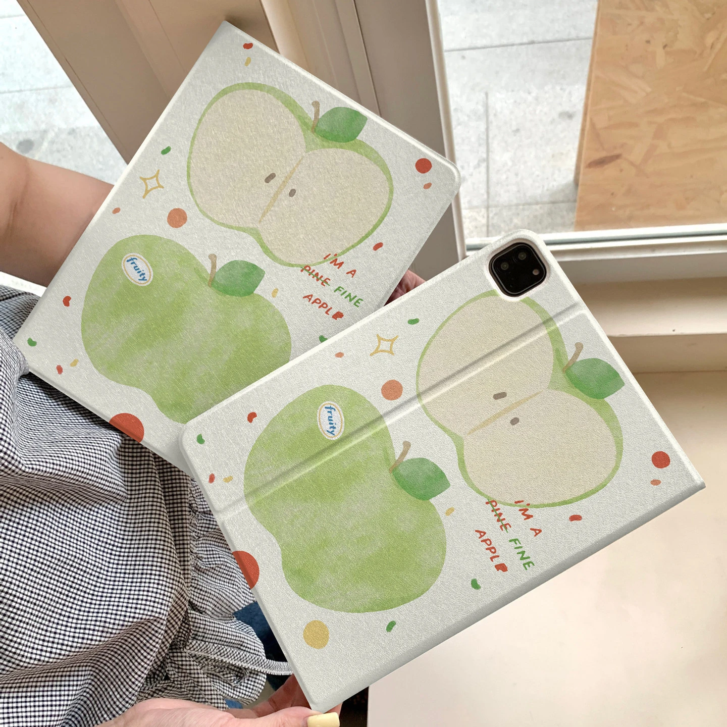 Green Big Apple Y2K All Inclusive Shell For iPad Pro 13 11th M5 M4 12.9 A16 10 8 7 9th 10th Air 11 M2 M3 Mini Tablet Cover