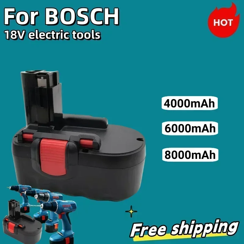 new For Bosch 18V 12.8Ah BAT025 Rechargeable Battery Ni-CD Power Tools Bateria For Drill GSB 18 VE-2, PSR 18VE, BAT026