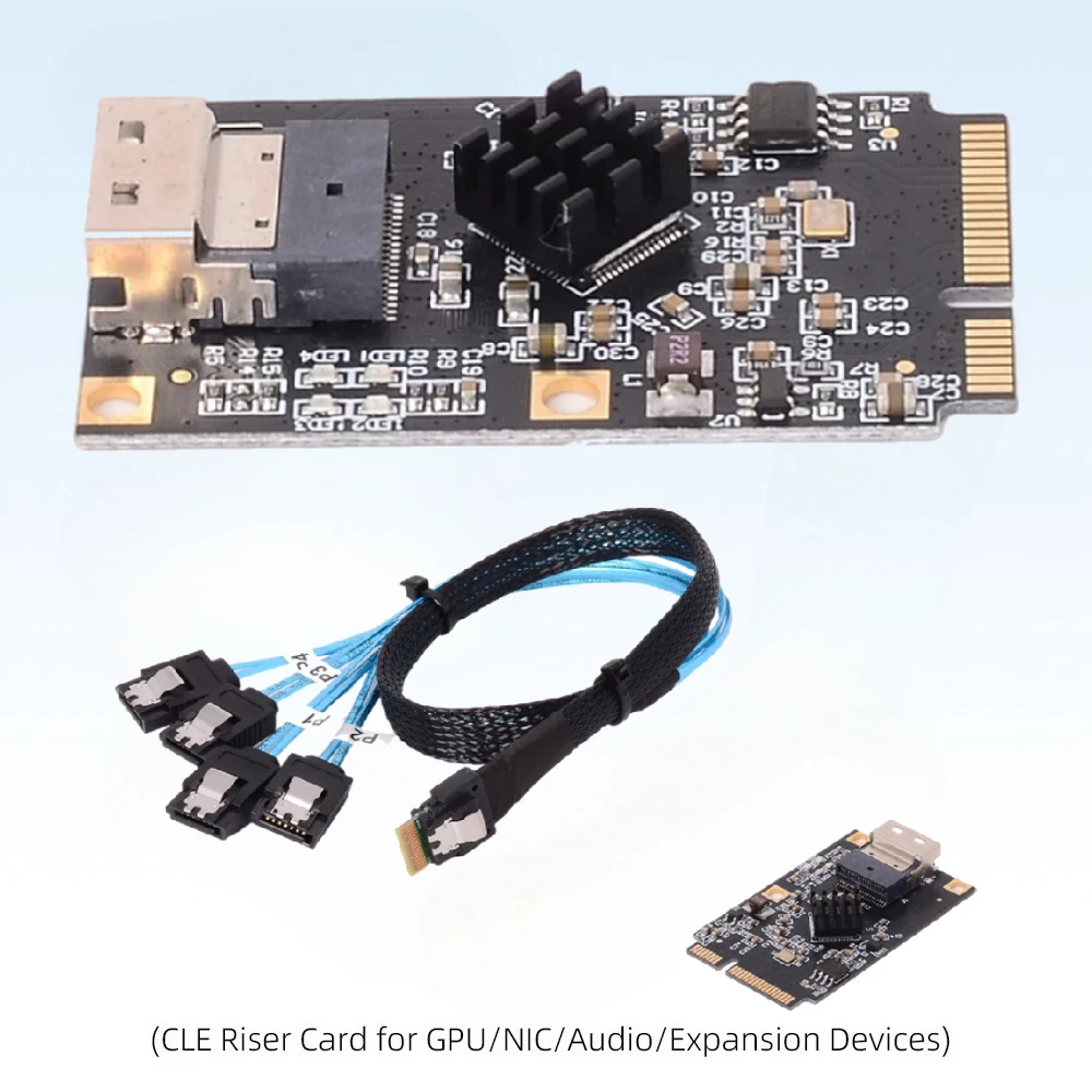 Mini PCI-E PCI Express to SATA SFF-8654 Sata Four Ports SFF 8654 Adapter Converter 6Gbps Hard Disk Extension Card Expansion- SSD