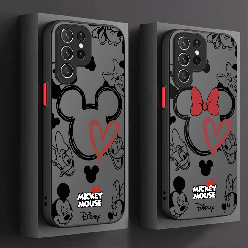 Disney-Coque en silicone pour Samsung Galaxy, Mitch, Minnie, Rouge, S24, S23, S22 Ultra, S21, S20, FE, S10 Plus, Note 20, 10, A15, A25, A35, A55