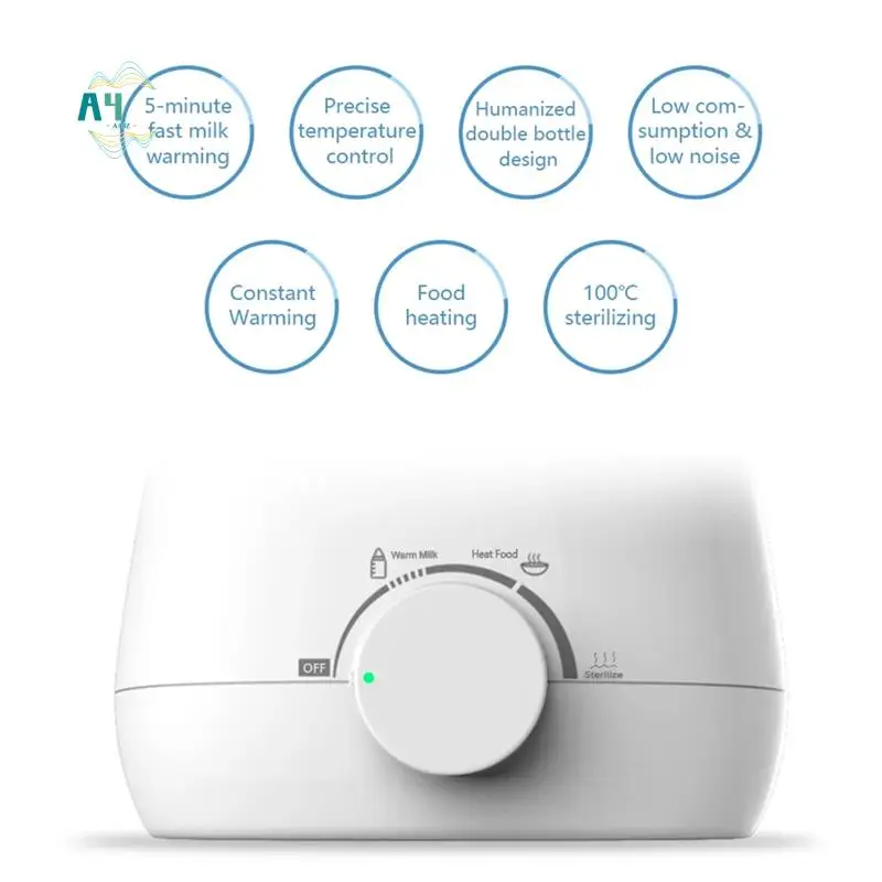 A40Z-Real Bubee Baby Bottles Milk Warmer Food Heater 5-Minute Fast Warming Precise Temperature Control Double Milk Warmer EU PLU