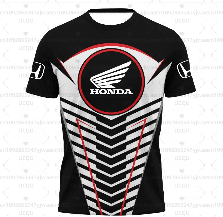 

Спортивная мужская быстросохнущая гоночная футболка Honda с цветным принтом, мотоциклетный байкерский трикотаж, спортивная одежда с коротким рукавом, легкая уличная футболка