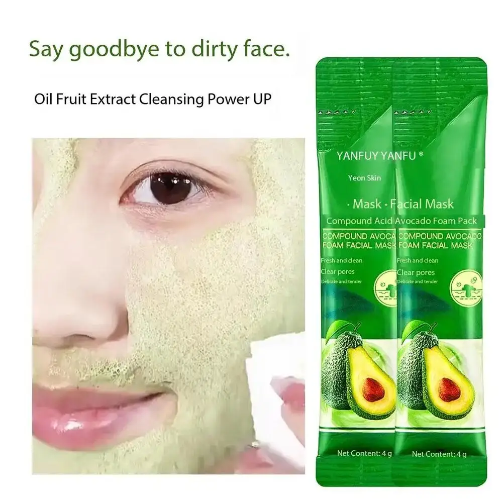 YANFU Skin Lightening Complex Avocado Foam Facial Mask Replenish Skin Coated Cleaning Moisturizing Independent Packaging An X2N3