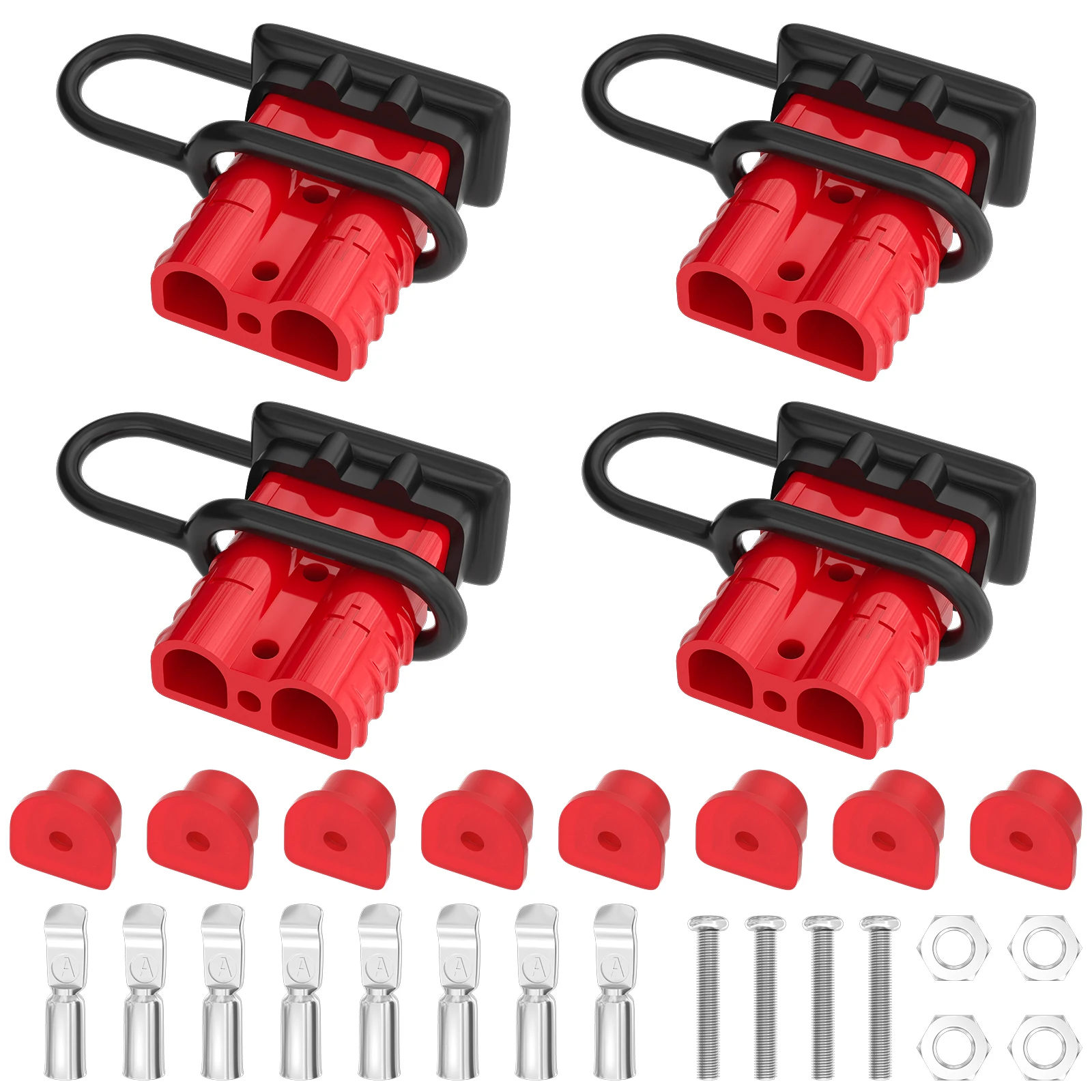 4PCS 50Amp Battery Quick Connect Disconnect Connector 6 to 12 Gauge Battery Cable Connector Wire Harness Plug Kit 12 to 36V