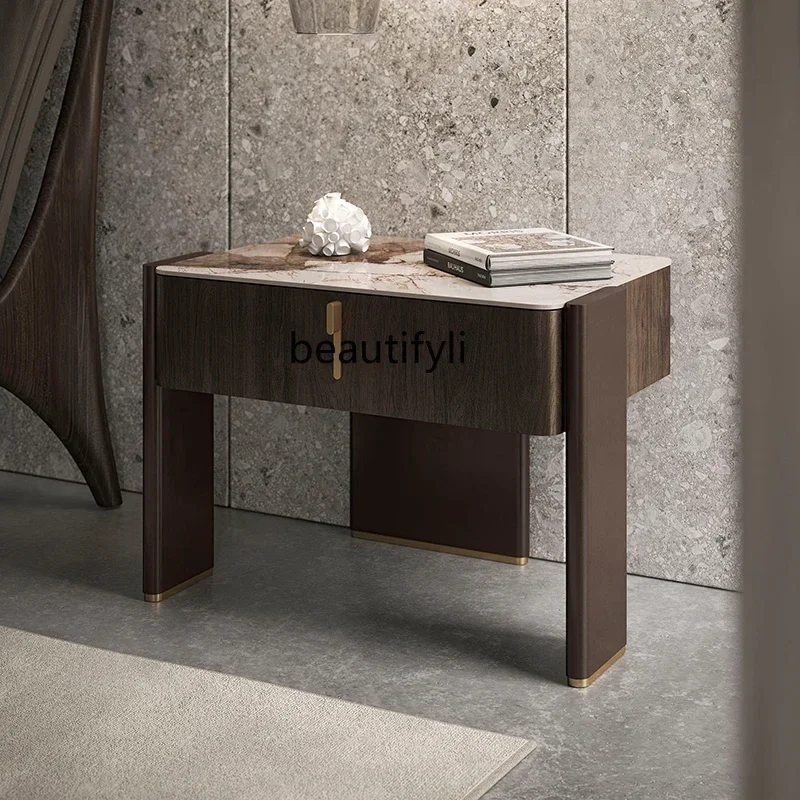 

Cy56 Italian Modern Storage Bedside Cabinet Bedroom Light Luxury Creative Metal Design Bedside Table