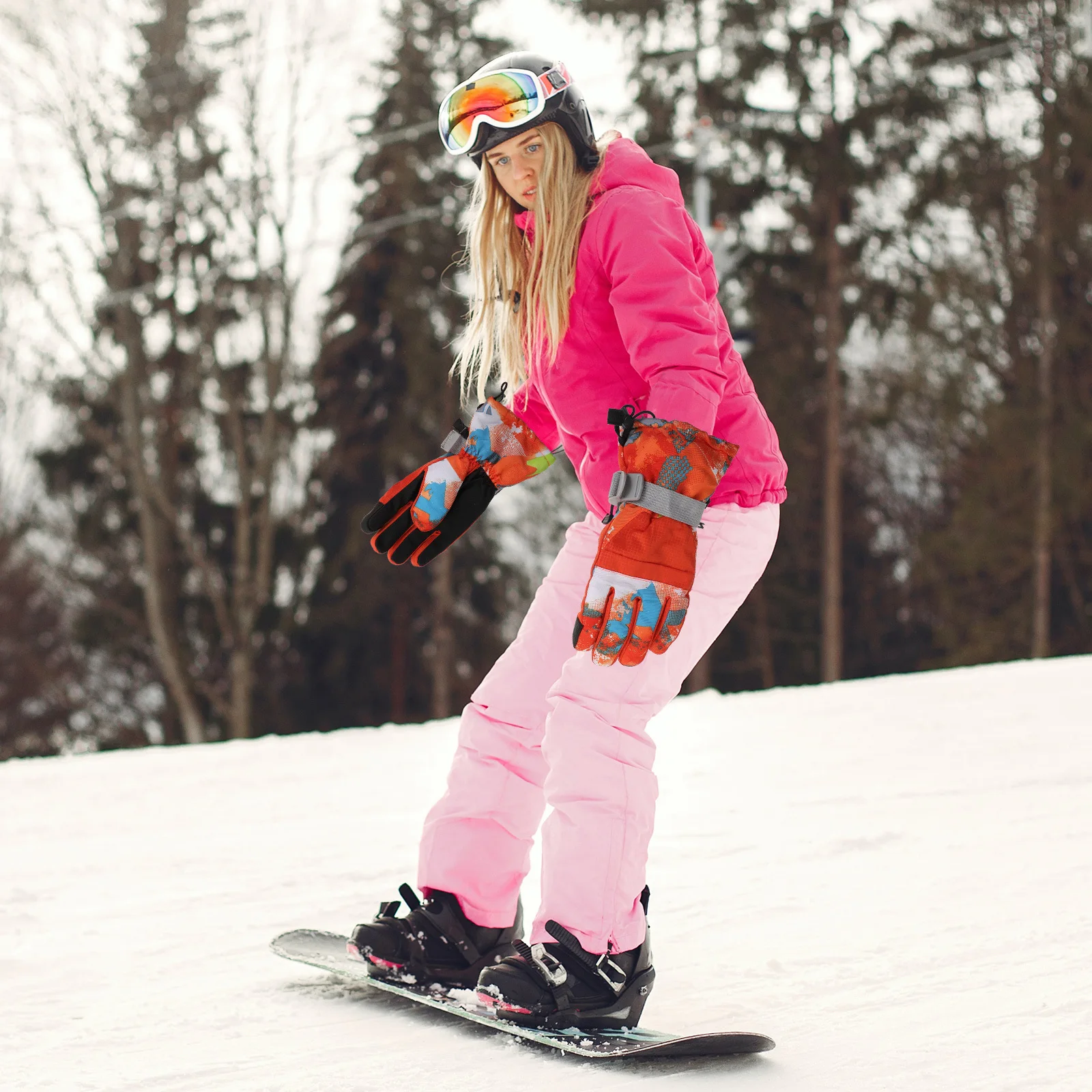 

1Pair Winter Gloves Skiing Thicken Warm Keeping Windproof Waterproof Anti-Skid Gloves for Outdoor Multipurpose Use Touch Screen