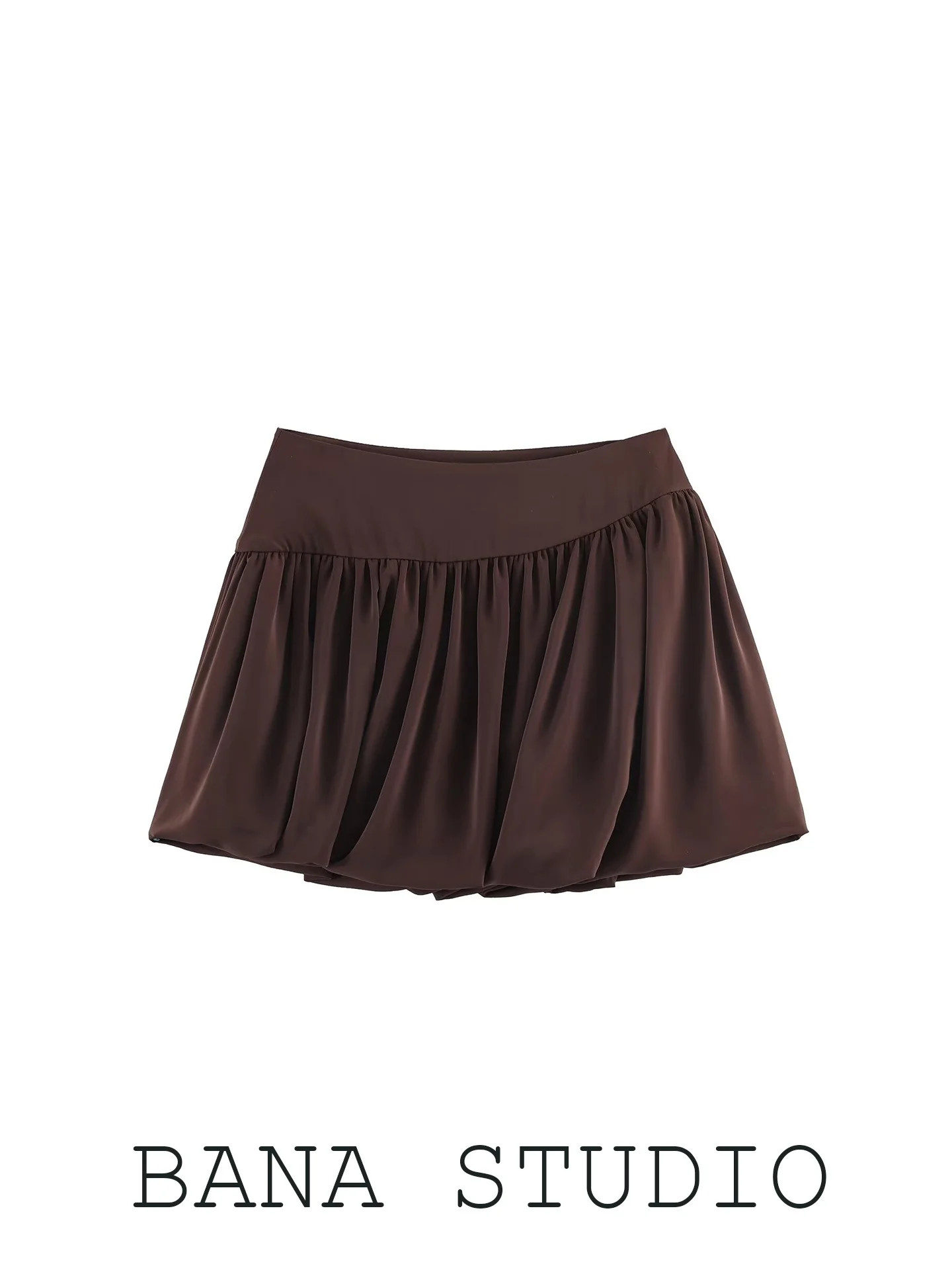 

BANA Beads Imitation Satin A-Line Skirt Women's High Waist City Commute Casual Style Summer New Arrival