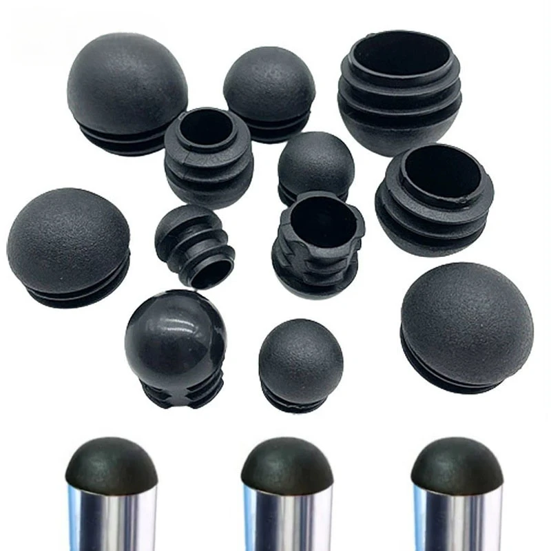 1-20 قطعة 13-76 مللي متر البلاستيك الأسود القبة المستديرة تقطيع نهاية قبعات طاولة أثاث كرسي قدم أنبوب الأنابيب إدراج المكونات حامي غطاء #3