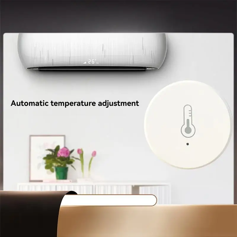 

Tuya Zigbee Temperature And Humidity Sensor Voice Control Intelligent Home Hygrometer Real-Time Monitoring