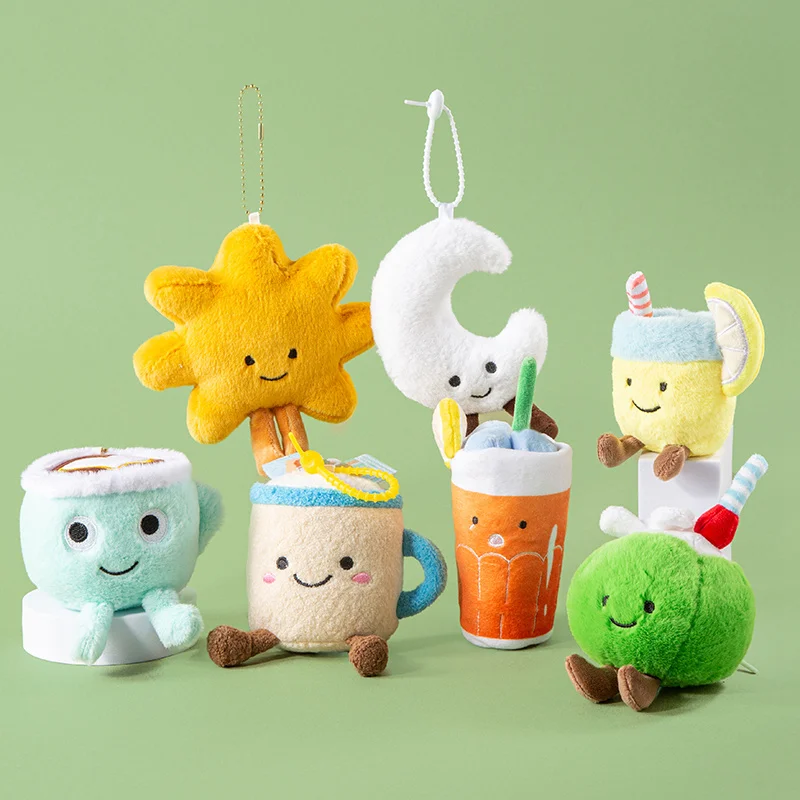 

Cute Plush Beverage Series Emojis Plush Doll Bag Pendant Game City Doll Grabbing Machine Gift