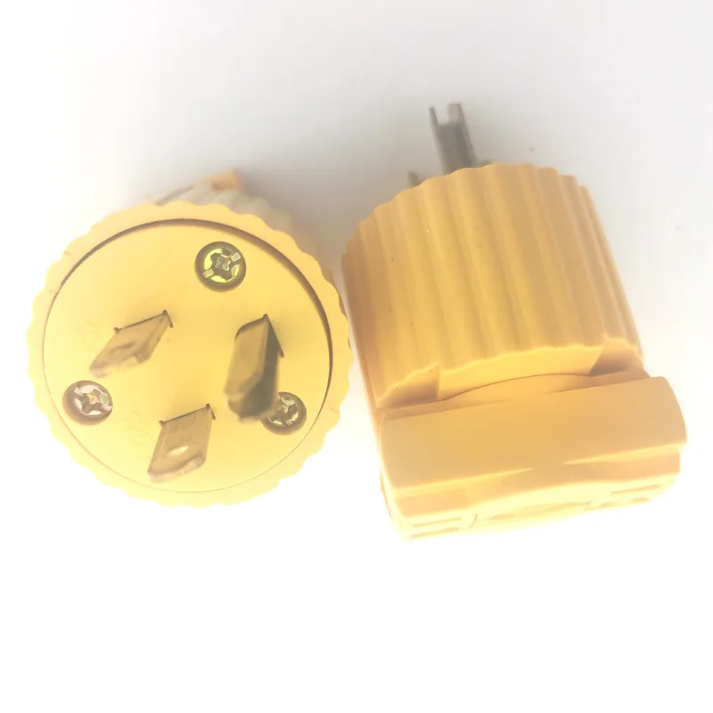 Yellow 15A 125V 5-15P 5-15R 3pole South American assembly wiring plug socket US Standard industrial male female plug