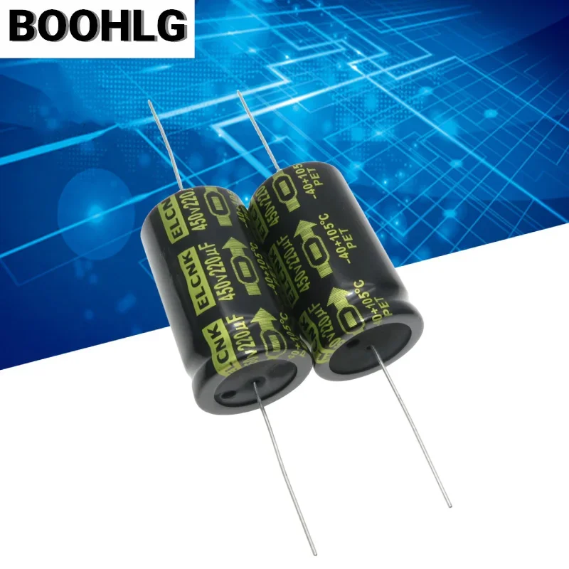 2PCS ELUM axial polarized high voltage tube amplifier filter electrolytic capacitor 450v 220uf 25X45mm