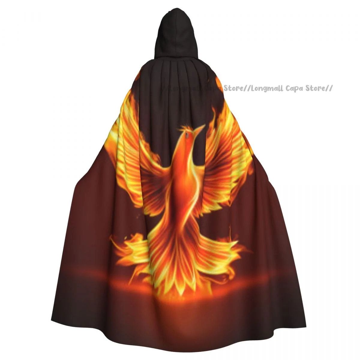 Flying Phoenix Cloak Hooded Cosplay Costume Halloween Adult Long Party Cape