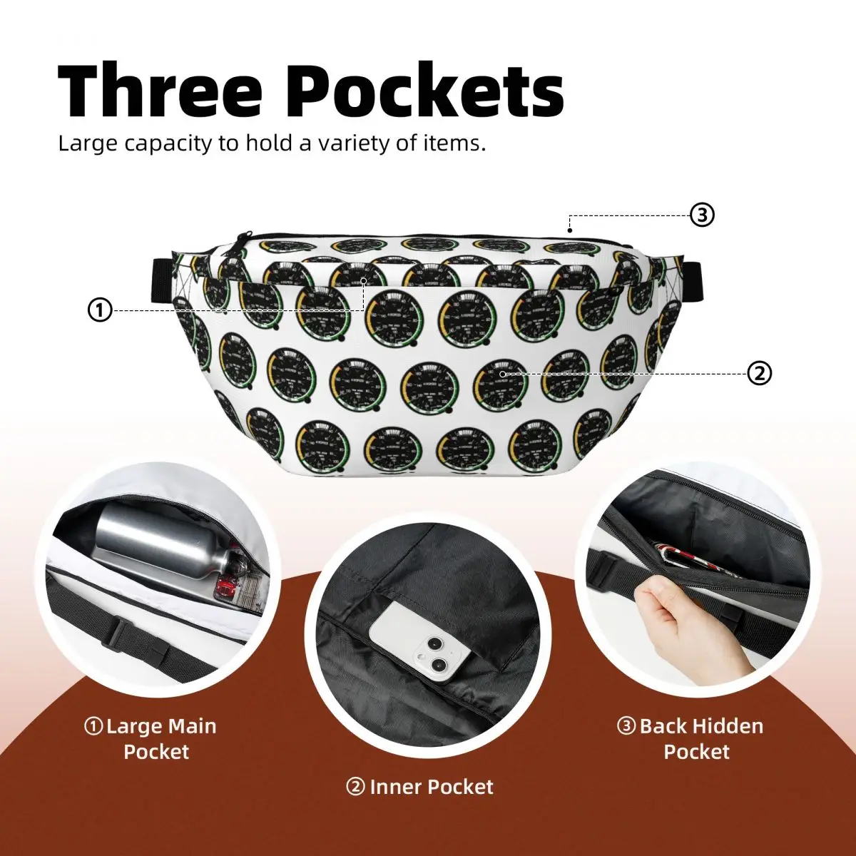 Aircraft Speed Indicator Fanny Pack - usage example