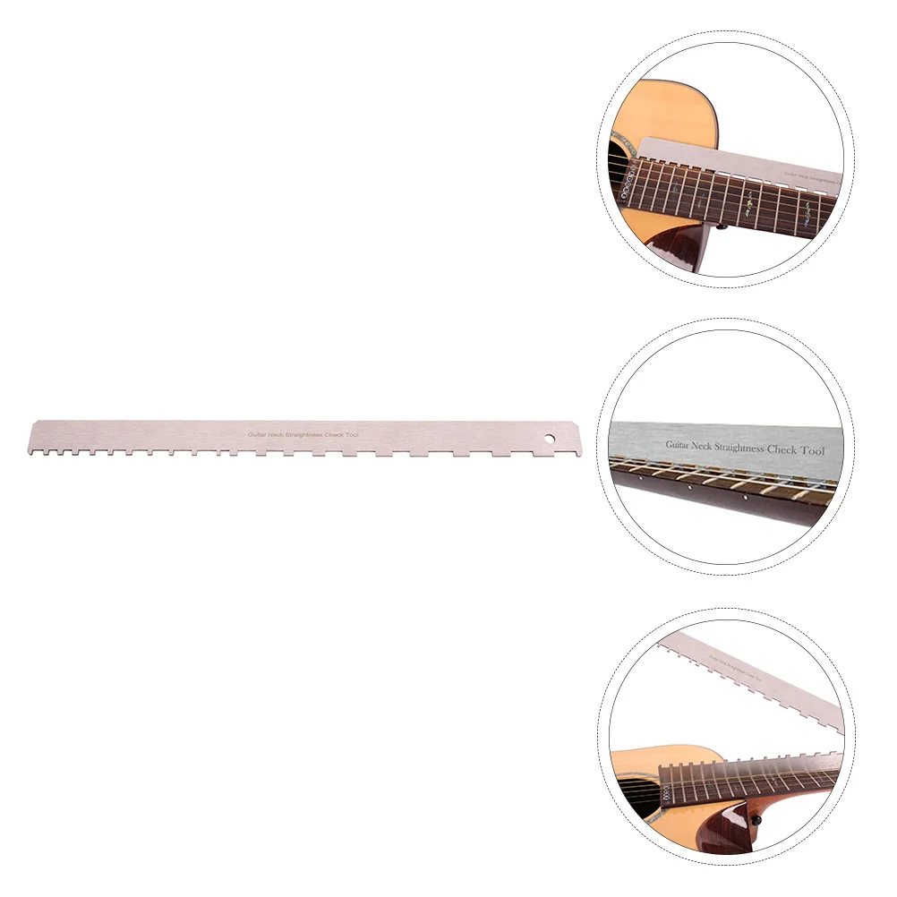 Neck Ruler Guitar Straightness Check Tool Electric Bass Guitars for Fret Fretboard Repair Setup Luthiers Notched Edge