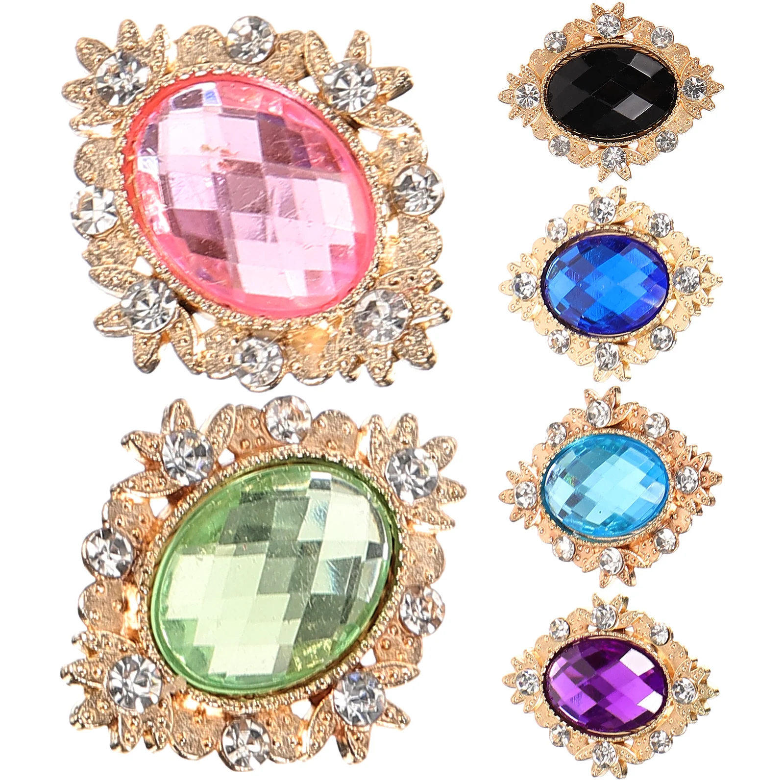 

6pcs Gemstone Shoe Buckle Accessories Rhinestone Clips For Pumps Flats Heels Bridal Wedding Party Gift Women Shoe Decor
