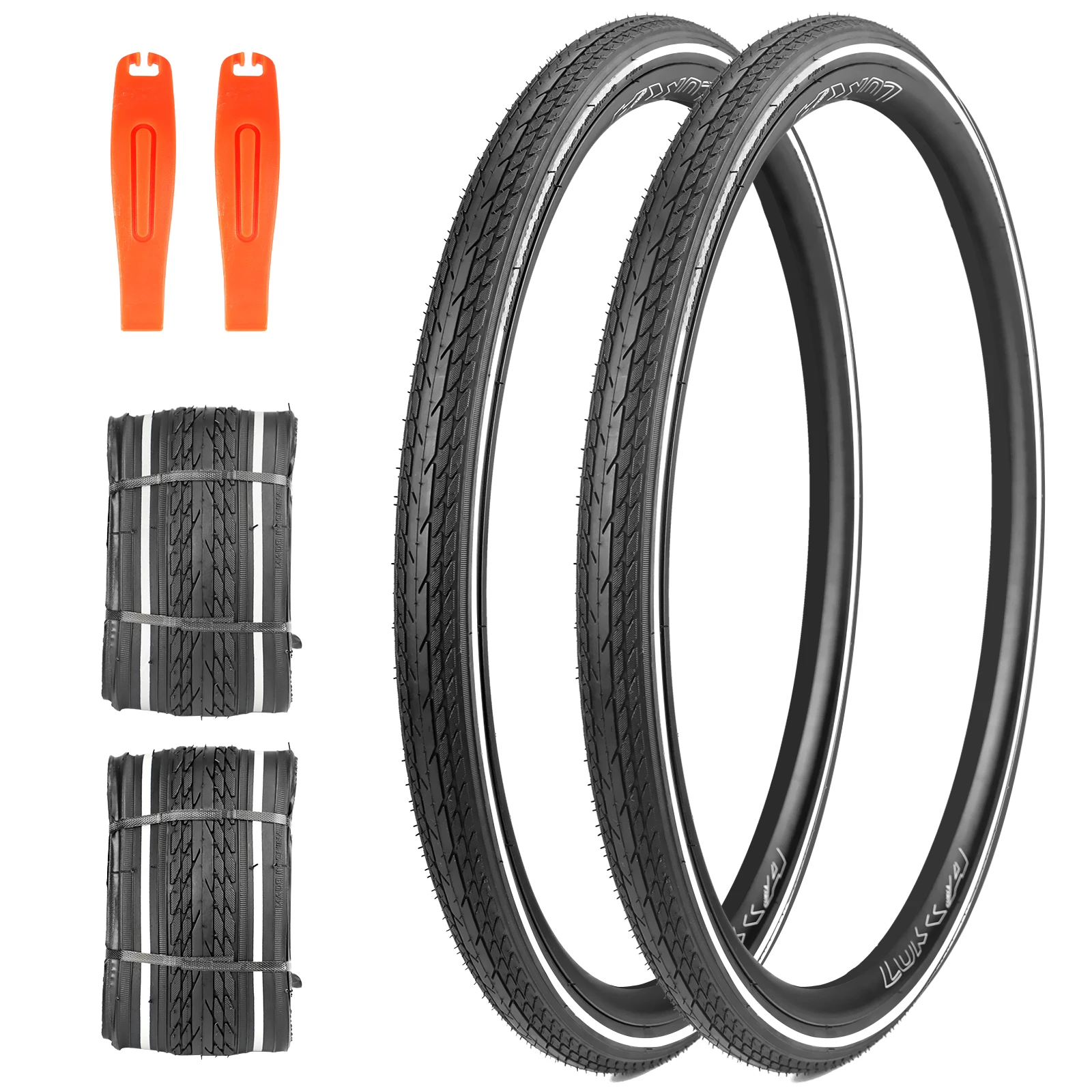 

ZUKKA 700C Road Bike Tire Foldable 700 x 35C Tire for Road Racing Fast Rolling 37-622mm Replacement Tire with Reflective Strip