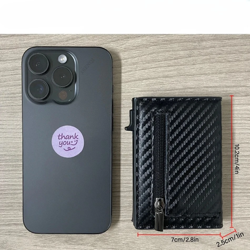 Dompet Pria Pemblokir Kartu Kredit Tempat Uang Dompet Mewah Serat Karbon Tempat Kartu Bank Dompet Koin Dompet Minimalis Kecil