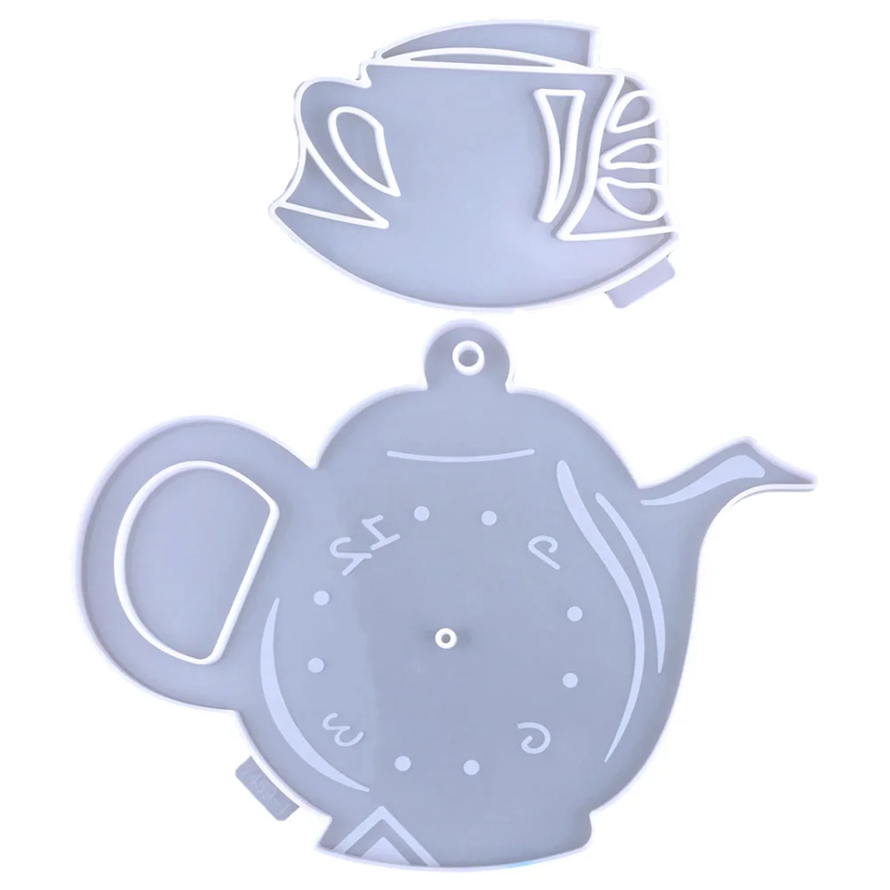 Teapot Epoxy Clock Mold Decor Craft Moulds Wall Hanging DIY Casting White Handicraft Making