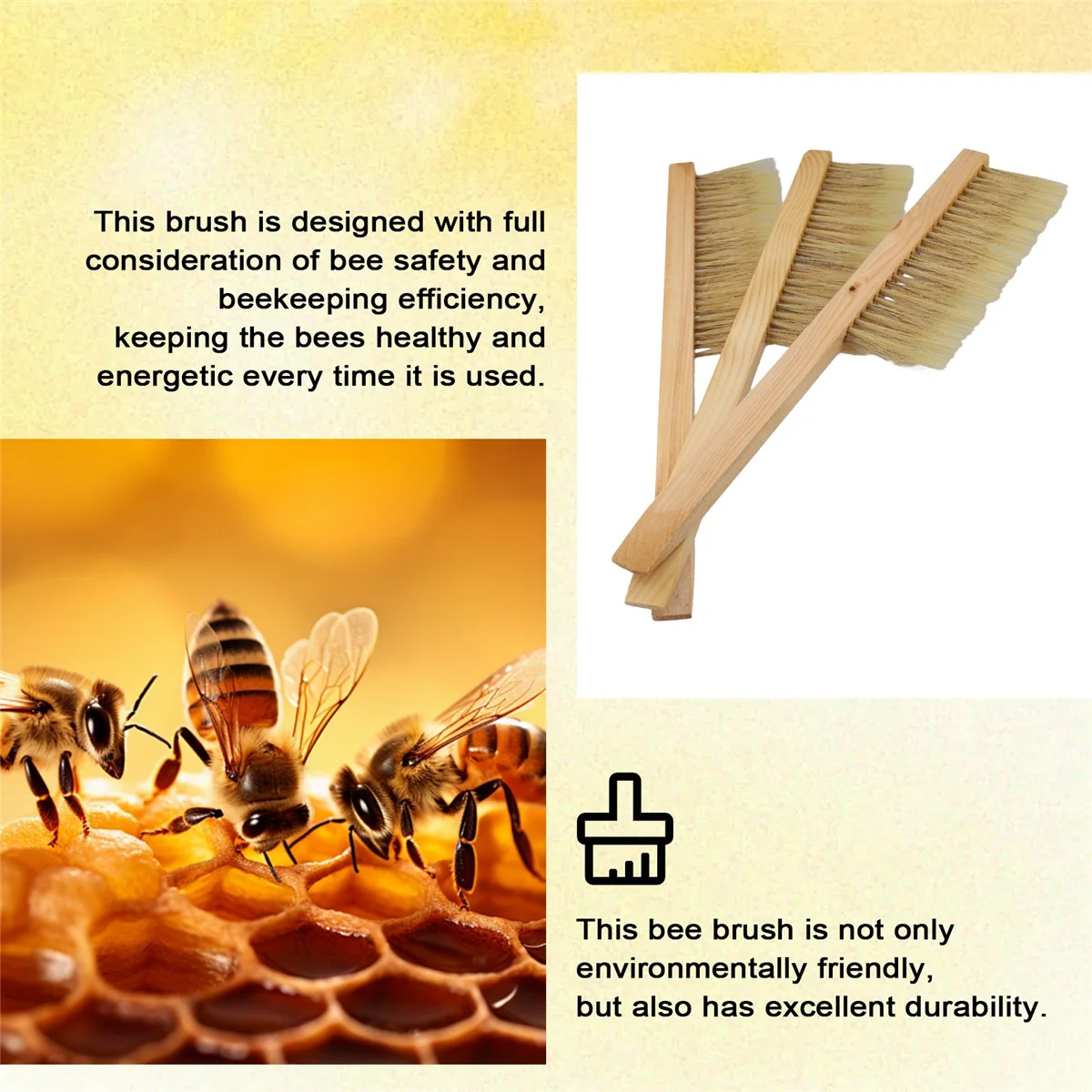 T88C أدوات تربية النحل فرشاة النحل مقبض خشبي فرشاة أدوات تربية النحل معدات تربية النحل فرشاة خلية النحل