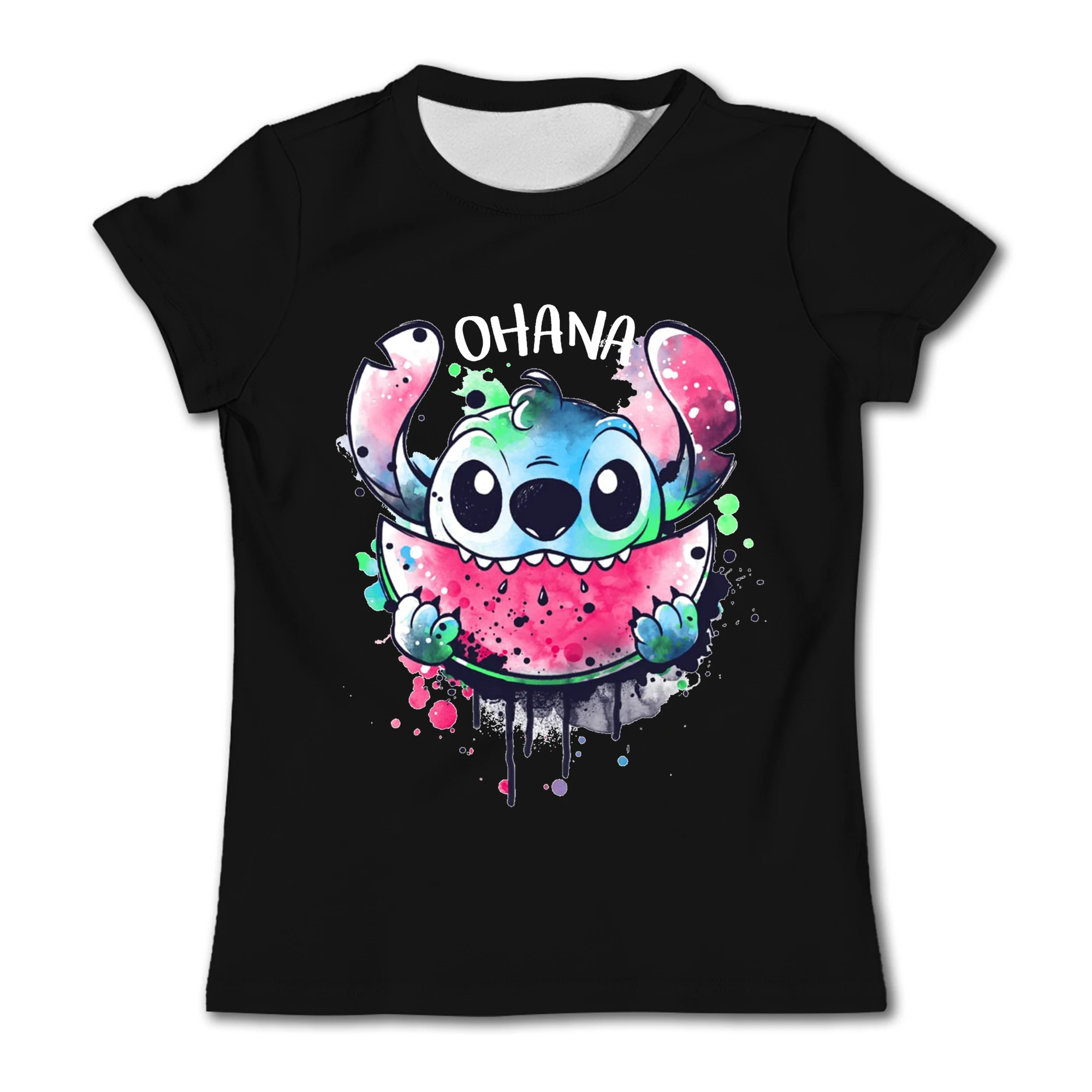 Girls Kawaii Stitch T-shirt Child Girl Clothing Toddler Tees Children Clothes 2024 Summer Short Sleeve Kids Boy Cartoon Tee Tops