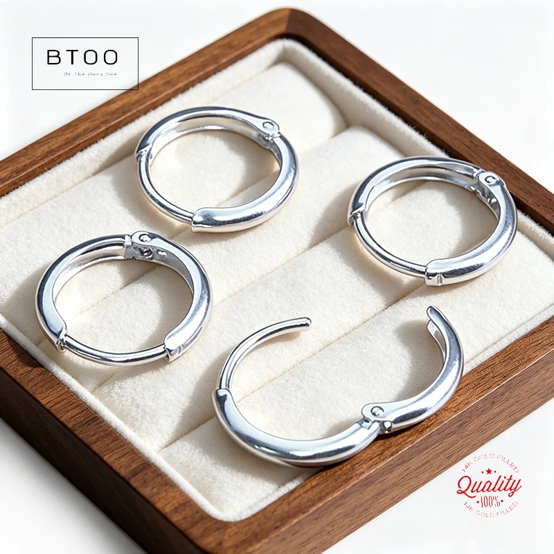 

925 Sterling Silver Hoop Earring 10/11/12mm Round Loop Ear Components, Made In Jewelry Findings Jewelry Supply