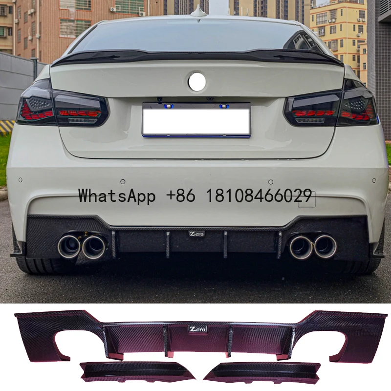 

For BMW F30 F31 3 Series 2013-2019 M-Sport Wet Carbon Fiber Car Body Kit Spoiler Blade Splitter Rear Bumper Exterior Accessories