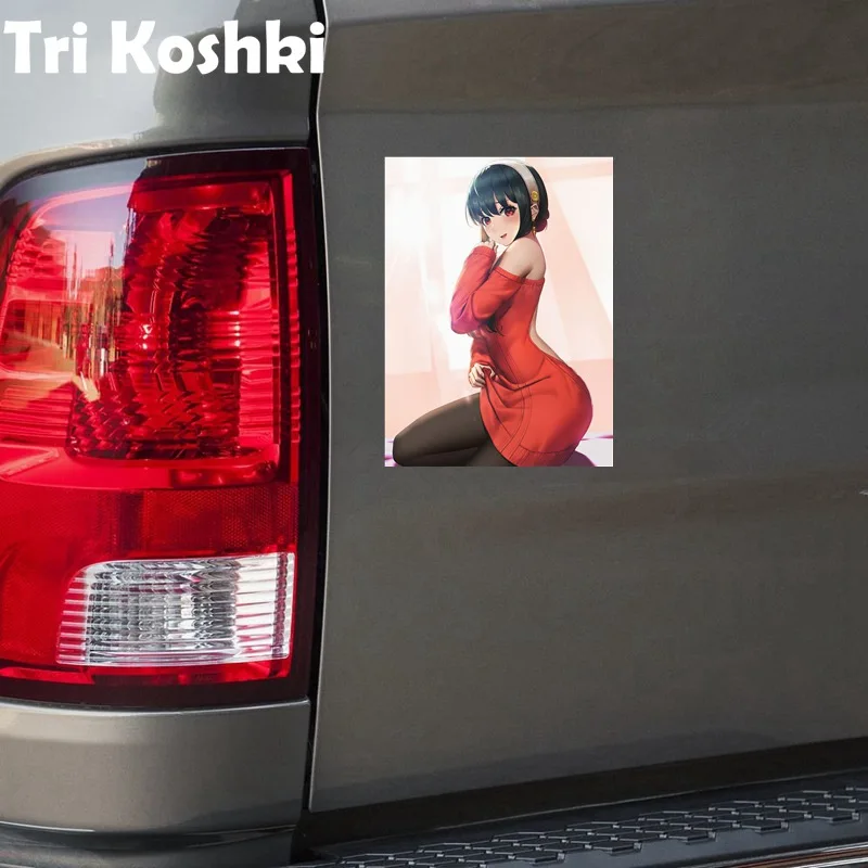 Tri Koshki KCS559 Anime Spy x Family Yor Briar Car Sticker PVC Decals Motorcycle Sticker on Car Truck Bumper Laptop Wall Door