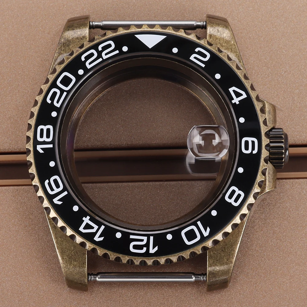 

Bronze Retro 40mm NH34 Watch Case Sapphire Crystal 120 clicks For SUB GMT NH35 NH36 NH34 NH38 4R36 Movement 28.5mm Dial C3 Bezel
