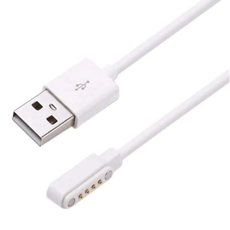 Magnetic Charger Cable 4 Pins 7.62mm for KW88 KW98 KW99 GT88 GT68 Y95 KW18 Q100 Q750 Smart watch USB Charging Cable 2 Pins