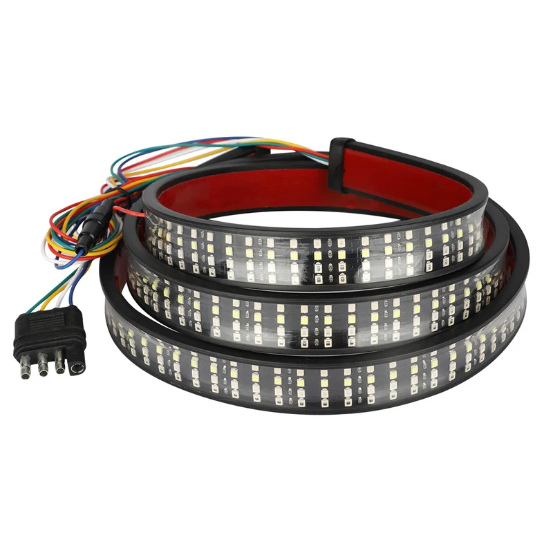 Barra de luz para puerta trasera de camión, tira LED de 60 pulgadas para camioneta, remolque, SUV, función completa, freno, señal de giro inverso, lámpara trasera resistente al agua