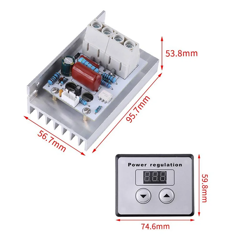 FFYY-3X Saklar Peredup, 10000W SCR Regulator Tegangan Digital Kontrol Kecepatan Dimmer Termostat AC 220V 80A