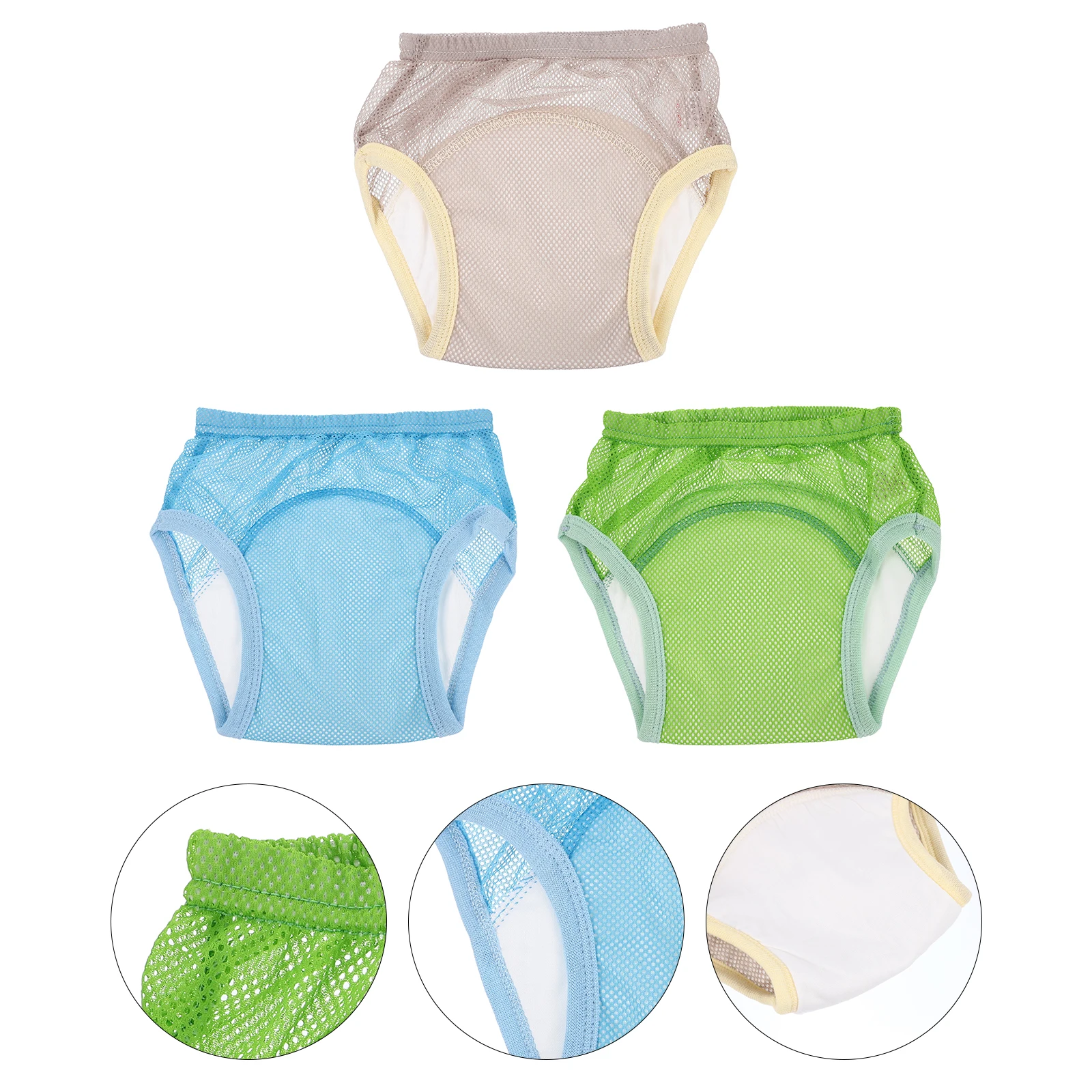 

3pcs Baby Training Pants Reusable Cotton Diapers for Boys Girls Toddler Underwear Soft Comfortable Breathable Absorbent