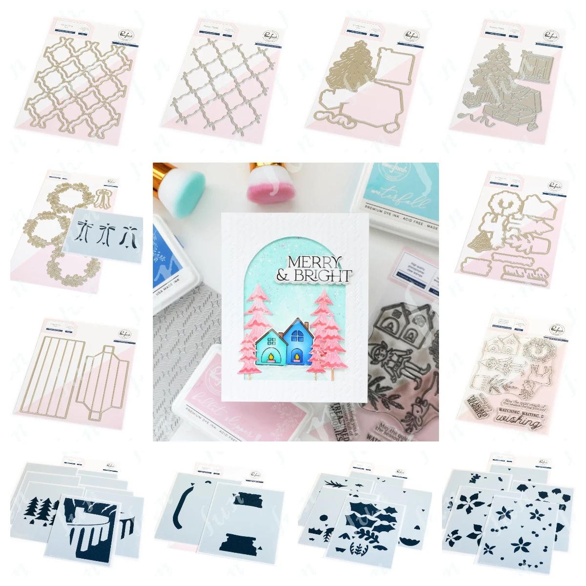 Clear Stamps Metal Cutting Dies Sets for DIY Craft Paper Card Scrapbooking New Twinkle & Tradition Full Release Bundle Stencils