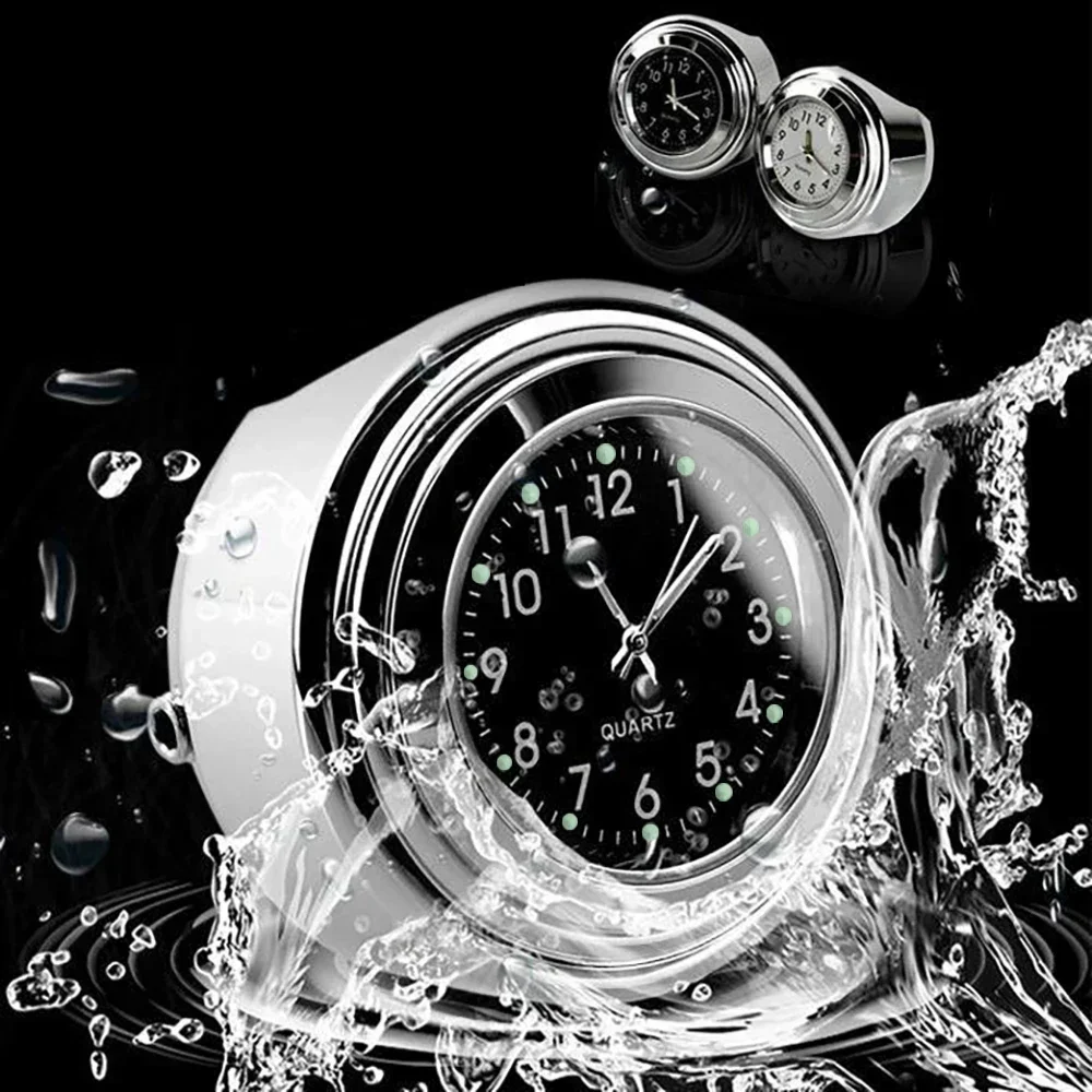 Motorcycle Handlebar Clock Durable Stainless Steel Refit Night Vision Waterproof Shockproof Buckle Motobike Bicycle Watch view 4