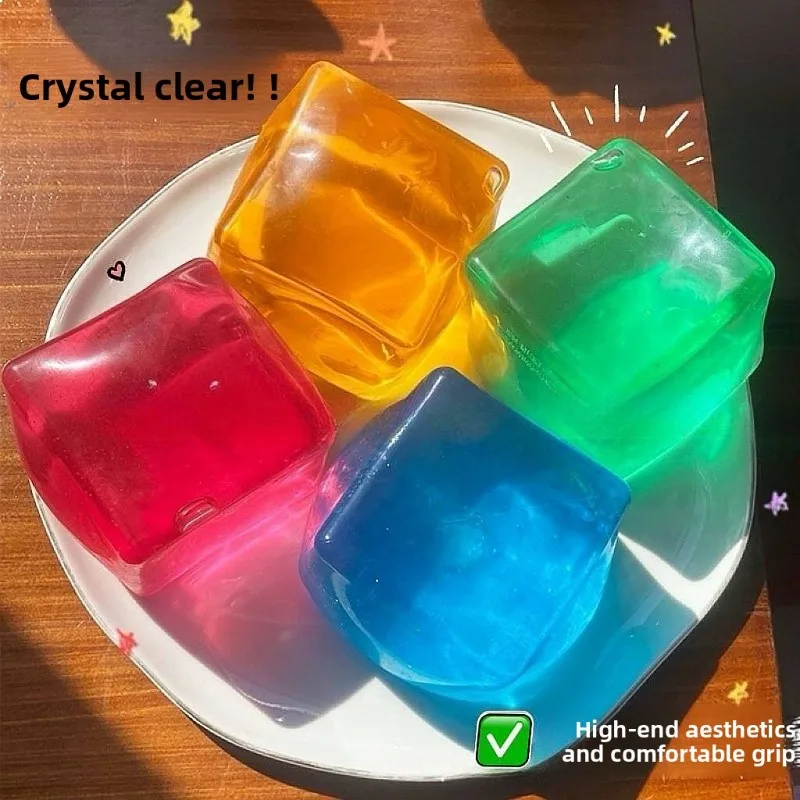 Ice Cube Squishy Toy Jelly Slow Rising Stress Relief Fidget Sensory Toy