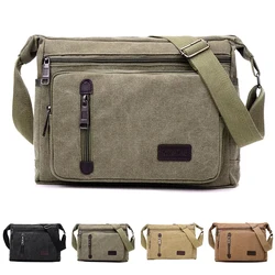 Canvas Shoulder Bag Bottle Men Women Casual Simple Fashion Retro Crossbody Cross Square Multi Layered