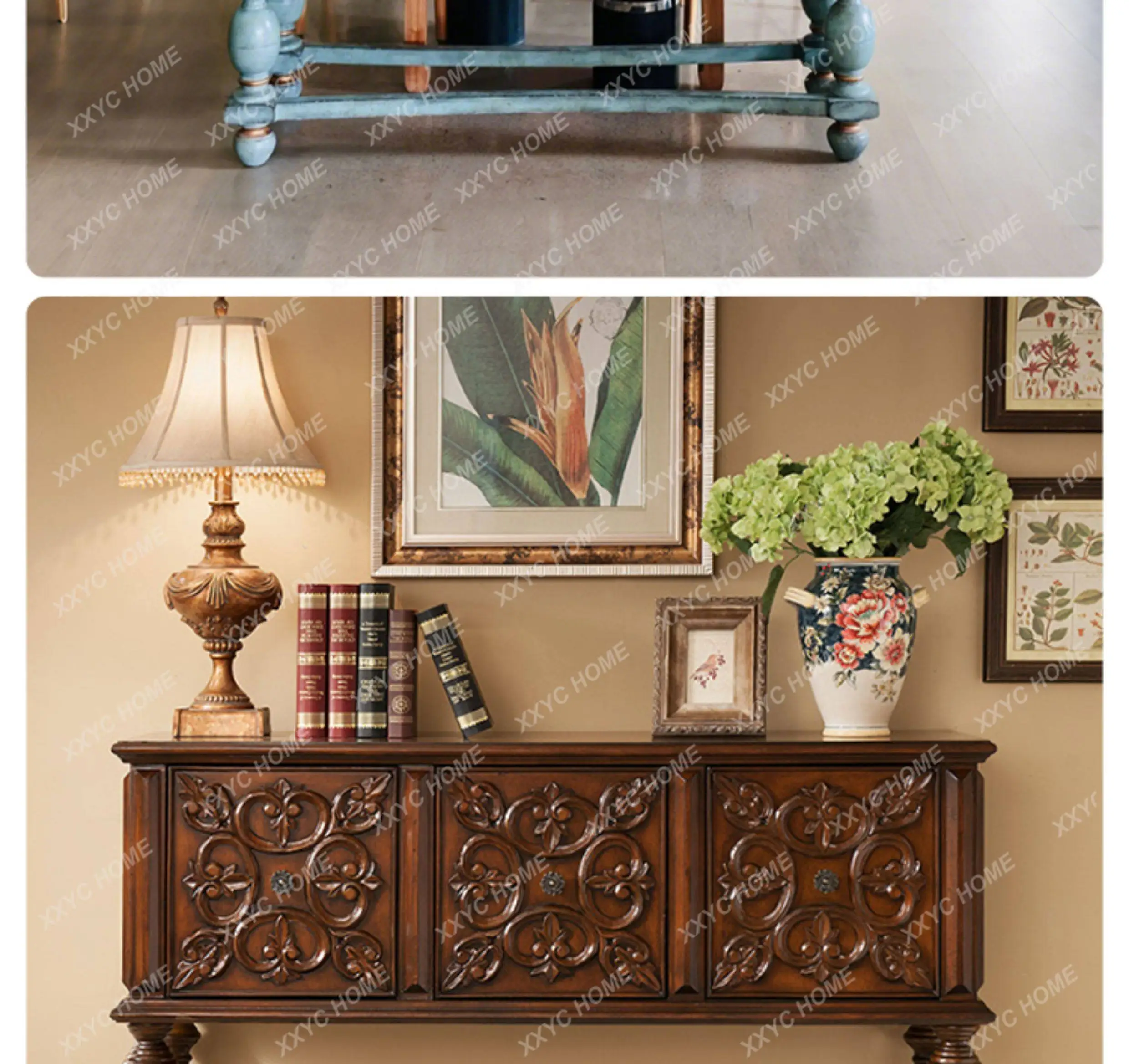 

L Chinese style solid wood medieval style strip several living room household entrance table against the wall locker desk