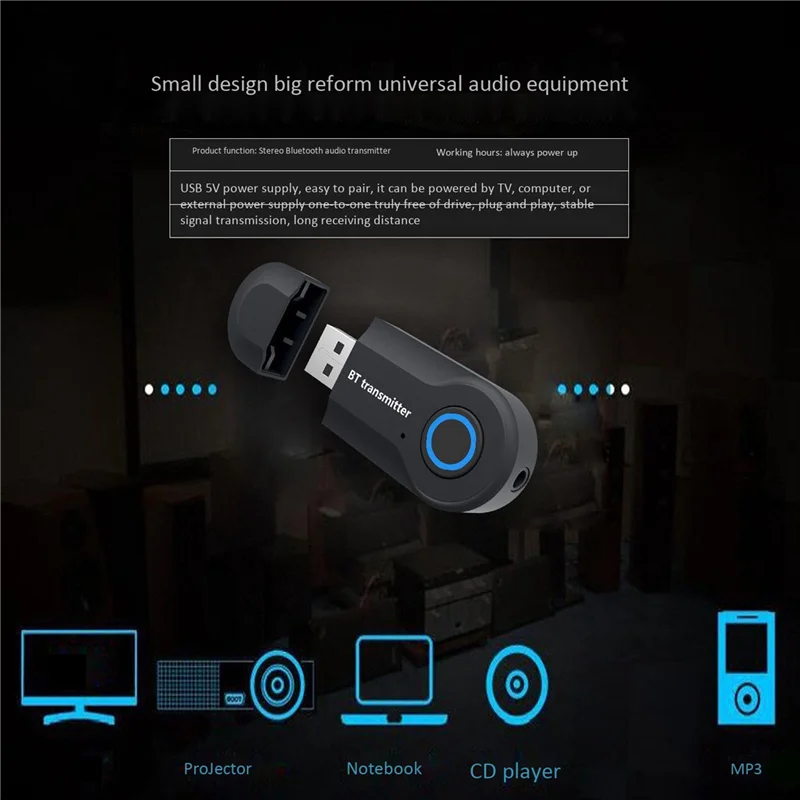 A99E-3X بلوتوث 5.0 محول لاسلكي الصوت جهاز ريسيفر استقبال وإرسال بلوتوث للكمبيوتر/التلفزيون/السيارة 3.5 مللي متر AUX الموسيقى RX المرسل Adaptador #4