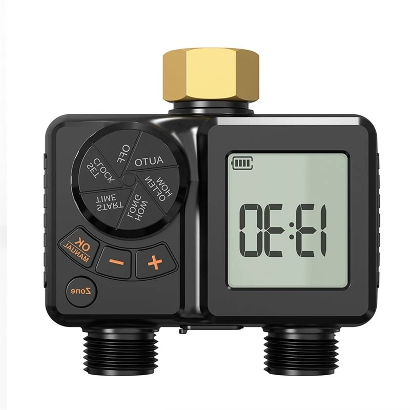 A36T-Sprinkler Timer 2 Zone Automatic Water Timer For Garden Hose With Manual Operation Battery Powered Controller US