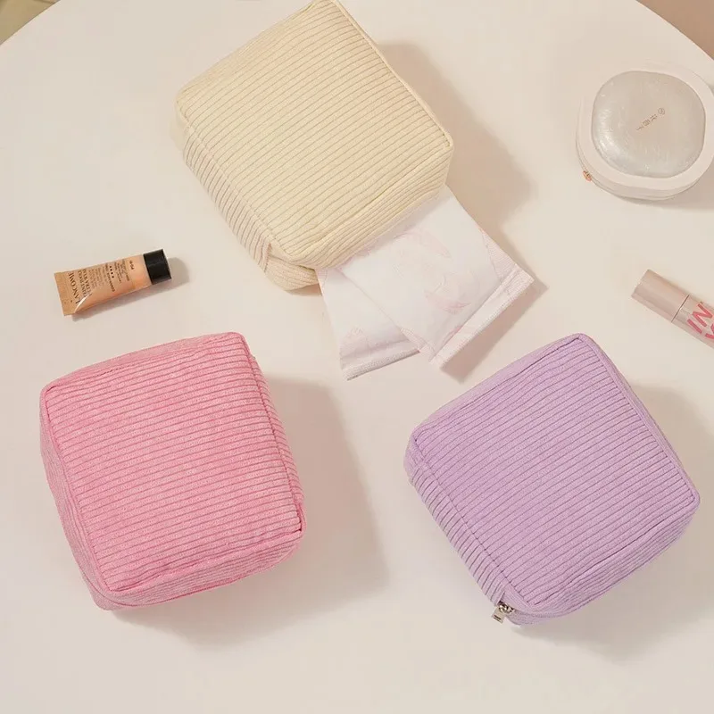 Toiletry Bag Sanitary Pad Pouch Pad Pouch Cute Cosmetic Storage Pouch Women Small Makeup Bag Cable Case image 3