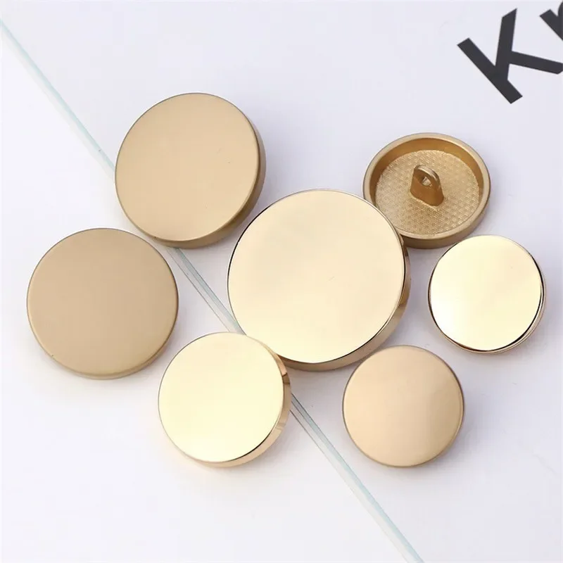 Fashionable Flat Metal Buttons for Women and Men\'s Shirts, Suits, DIY Sewing Accessories, 10PCs, 15mm, 20mm, 25mm