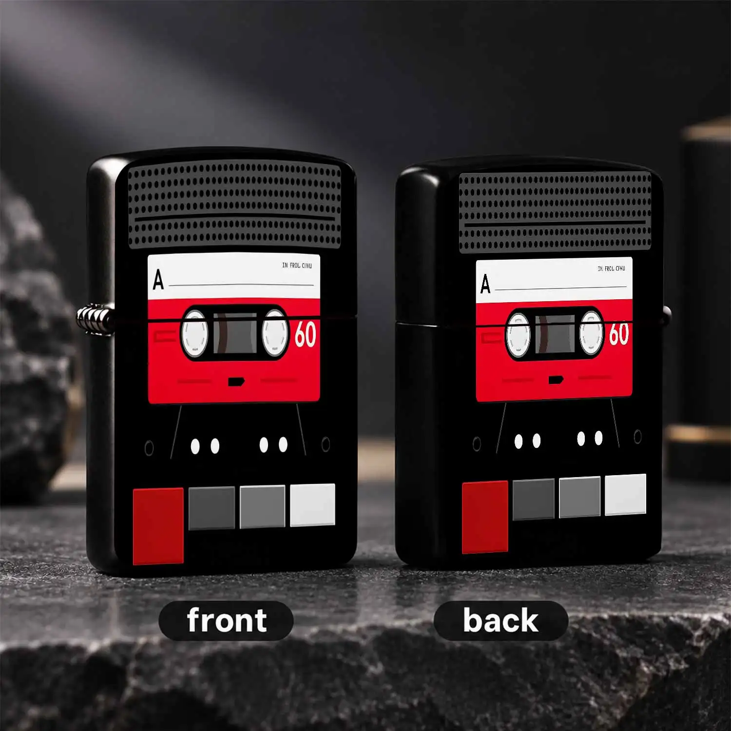 Retro Cassette Tape Pattern Lighter, Stylish Nostalgic Tape Art Design Portable Igniter, Sleek Decorative Pocket Accessory For Daily Use, Travel, Collection, Gifting, Multi-Scenario Practical Creative Ornament With Cool A Humorous And Inter