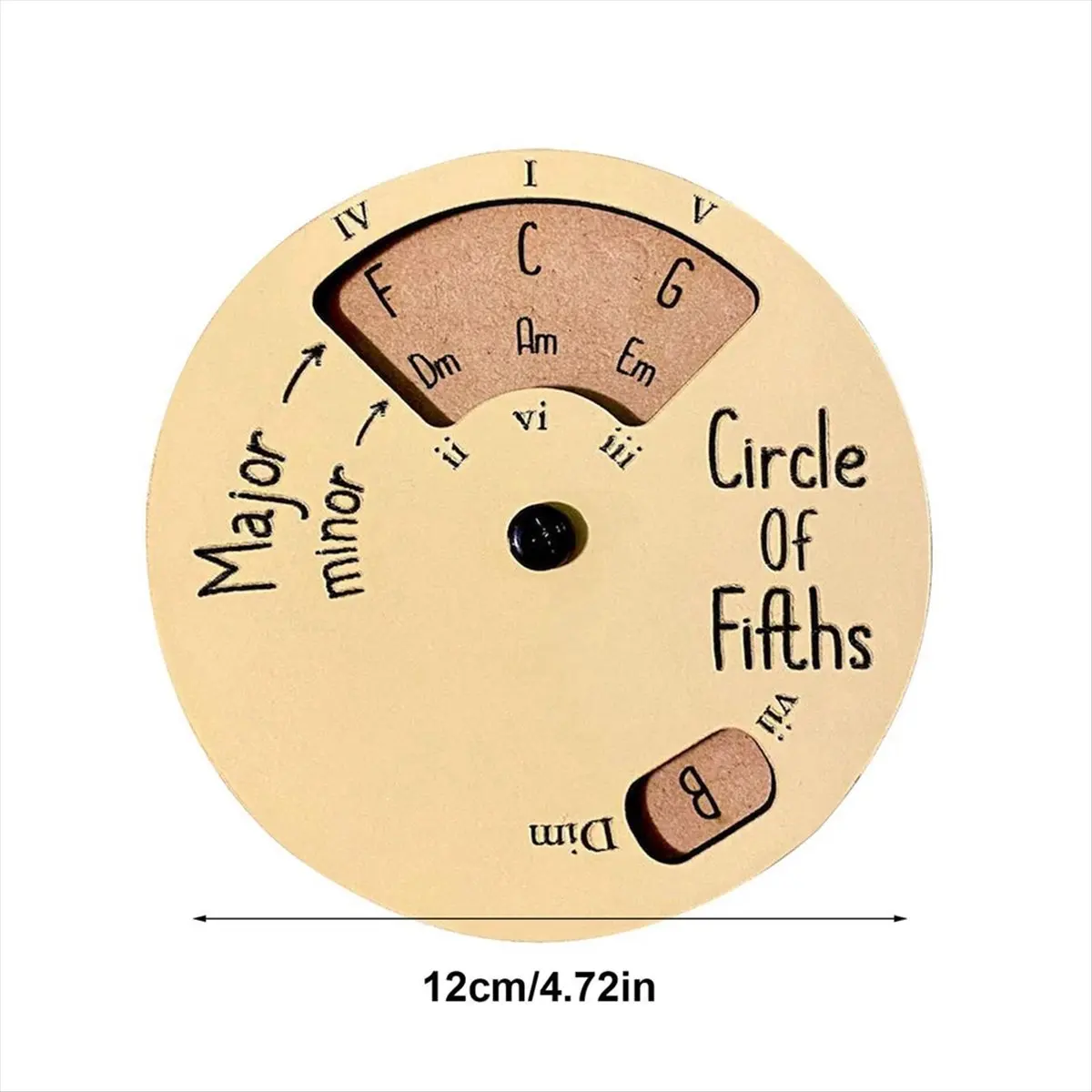 L79A 2PCS Circle of Fifths Wheel, Wooden Chord Wheel for Guitar Learning, Circle of Fifths Chord Wheel Wooden Melody Tool - view 3