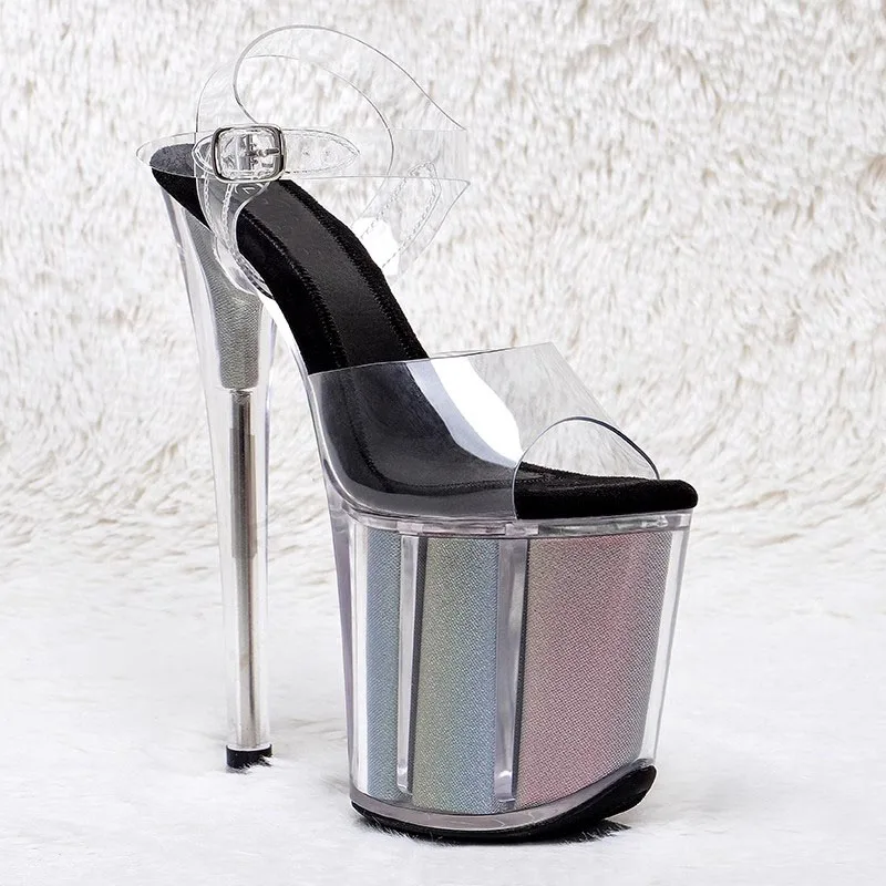 New 20CM/8inches PVC Upper Sexy Exotic High Heel Platform Party Sandals Pole Dance Shoes Model Shows Sandals 145